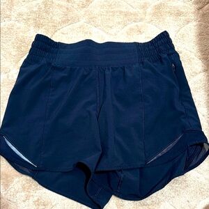 Lululemon Hotty Hot High Rise 4” Navy Shorts Size 2 Tall